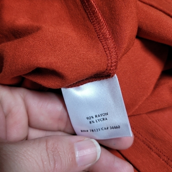 Eileen Fisher Knit Shell Top Dark Red Orange - Picture 6 of 6